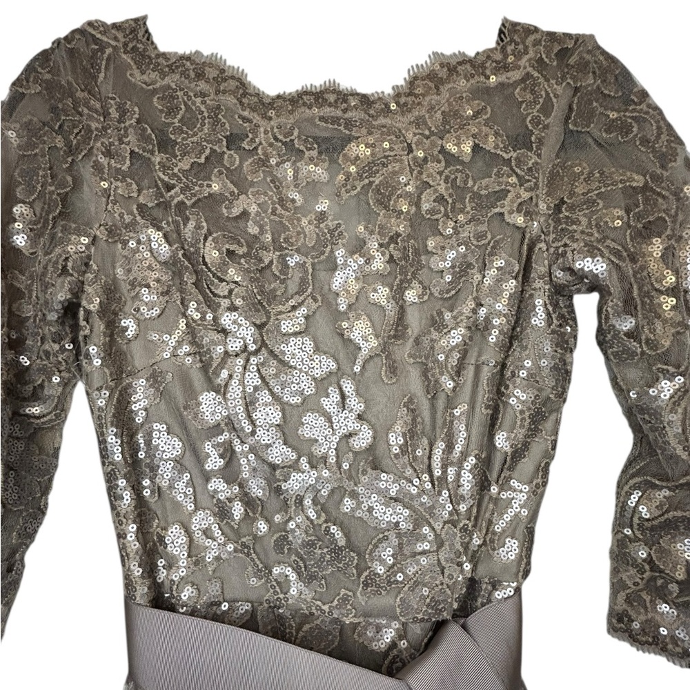 Tadashi Shoji Waverly Sequin Embroidered Gown - Size 2 - Picture 6 of 16